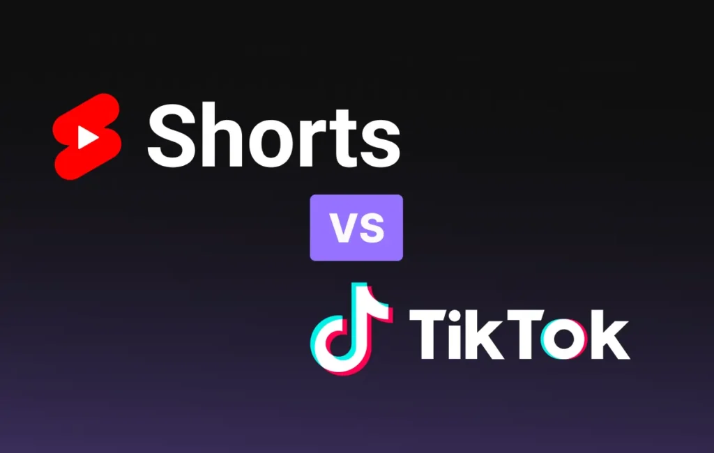 Logos of Youtube shorts VS TikTok