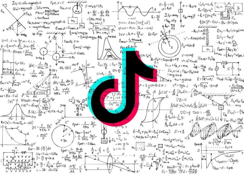 Tableau de dessins techniques et logo TikTok