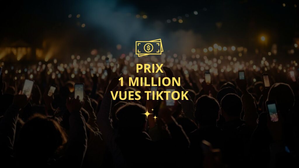 Illustration prix 1 million de vues sur fond de foule lors d'un concert