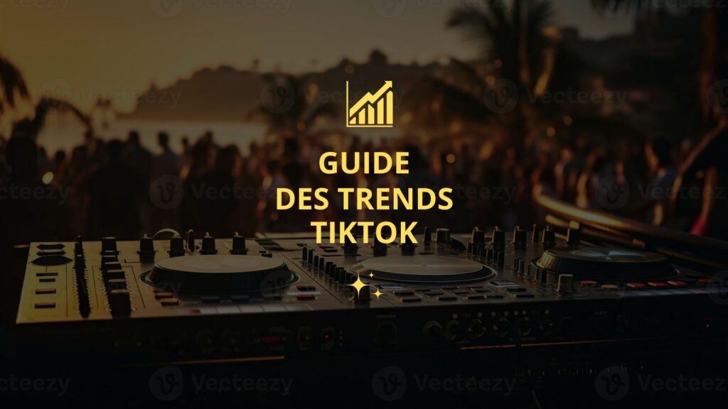 Image d'illustration des trends TikTok sur fond de fête sur une plage