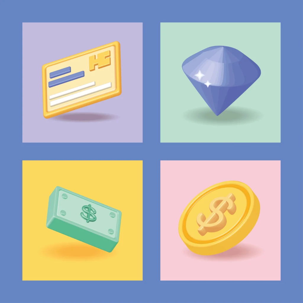Diamant avec de l'euro et des bilets