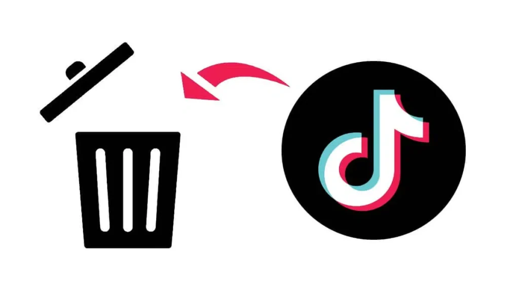 Logo de tiktok vers une poubelle